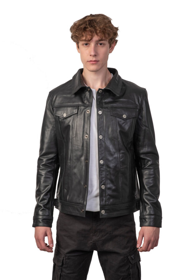 FOXTROT BUFFALO BLACK - AUTHENTIC MENS LEATHER JACKET