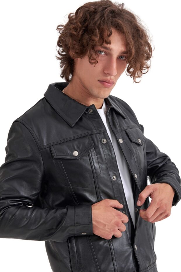 FOXTROT SHEEP BLACK - AUTHENTIC MENS LEATHER JACKET