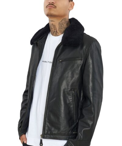 GORDON BUFFALO BLACK - AUTHENTIC BLACK MENS LEATHER JACKET