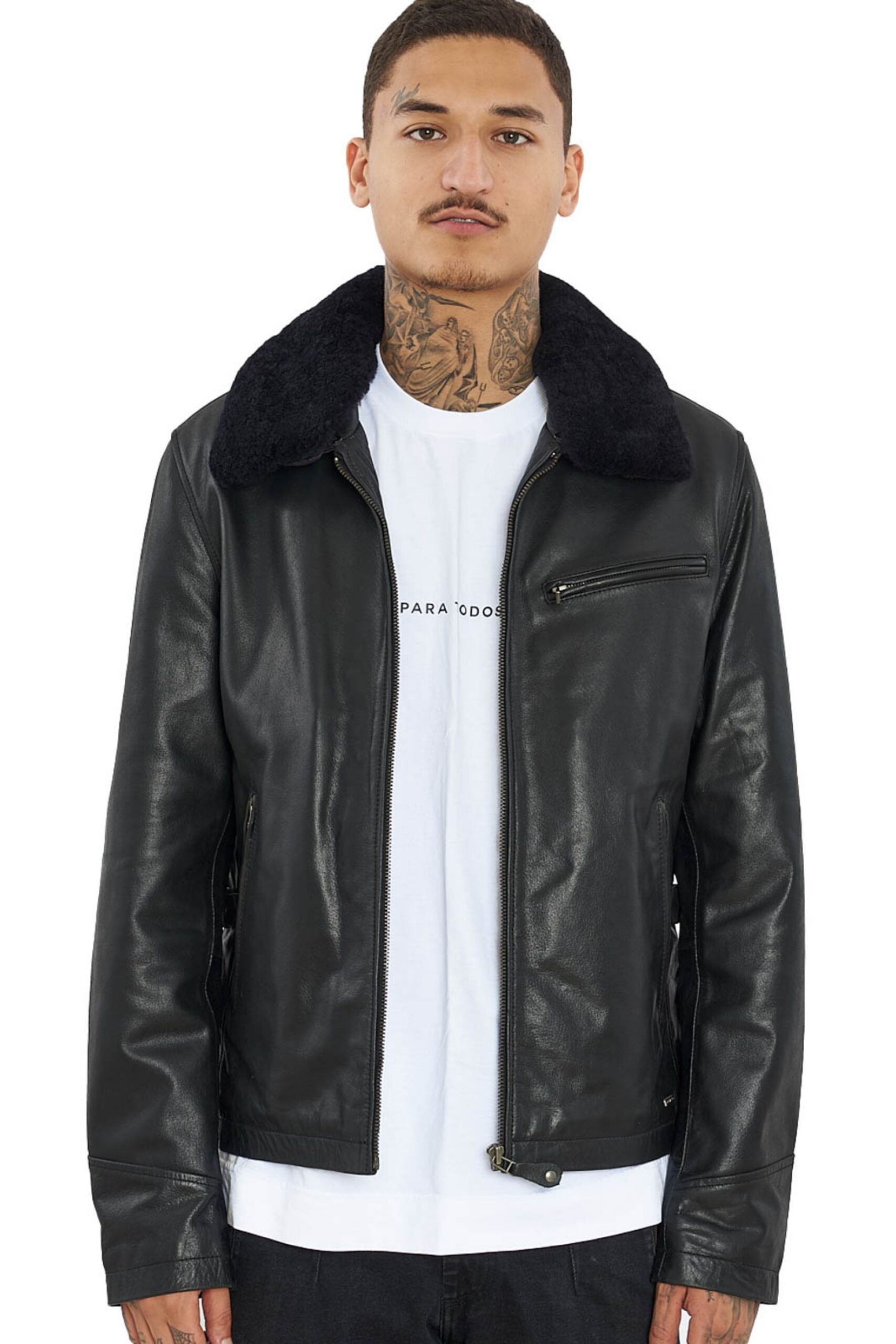 GORDON BUFFALO BLACK - AUTHENTIC BLACK MENS LEATHER JACKET