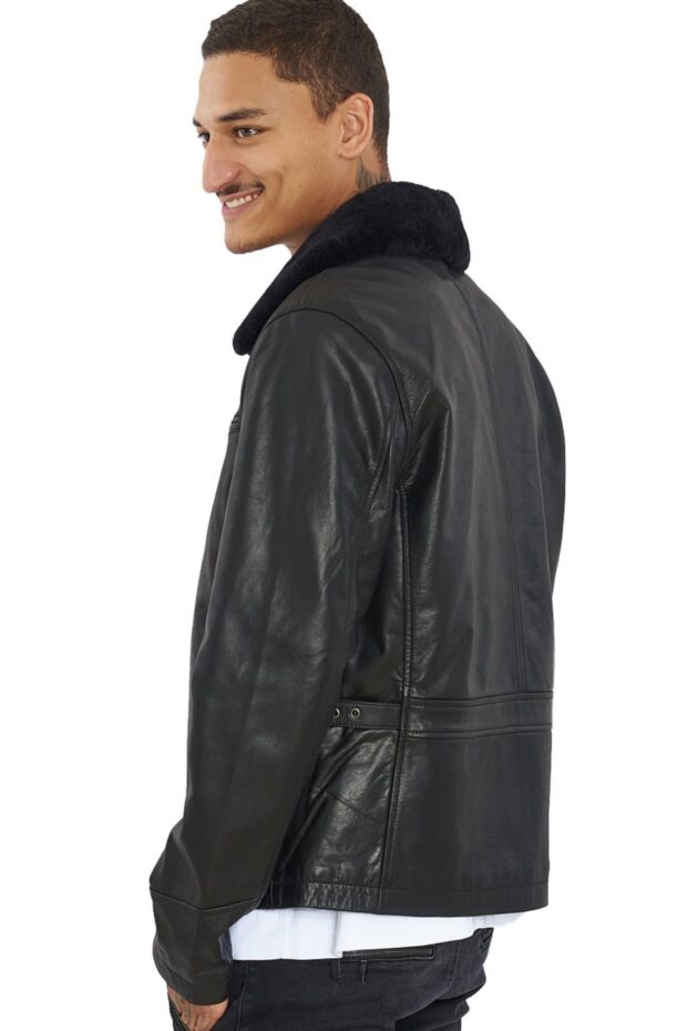GORDON BUFFALO BLACK - AUTHENTIC BLACK MENS LEATHER JACKET