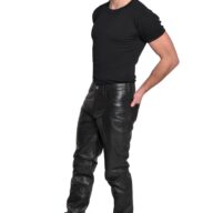 HAMMER SHEEP BLACK - AUTHENTIC MENS BLACK LEATHER PANTS
