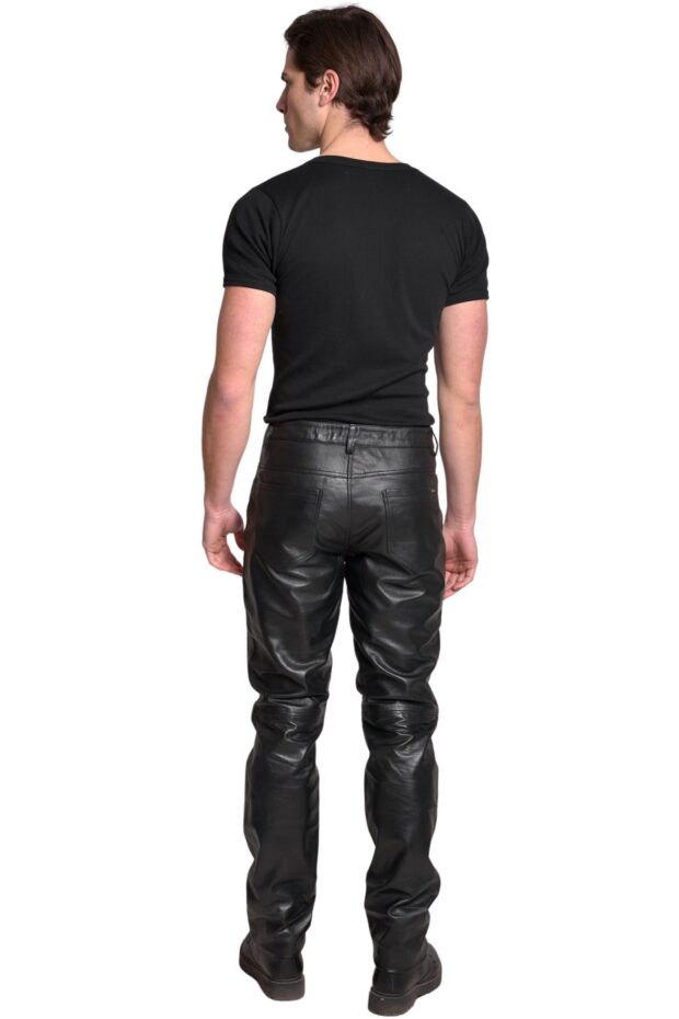 HAMMER SHEEP BLACK - AUTHENTIC MENS BLACK LEATHER PANTS