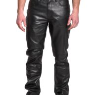 HAMMER SHEEP BLACK - AUTHENTIC MENS BLACK LEATHER PANTS