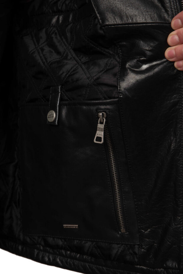 CHARLIE BUFFALO BLACK - AUTHENTIC MENS BLACK LEATHER JACKET