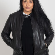 JACKIE SHEEP BLACK - AUTHENTIC WOMENS BLACK LEATHER JACKET