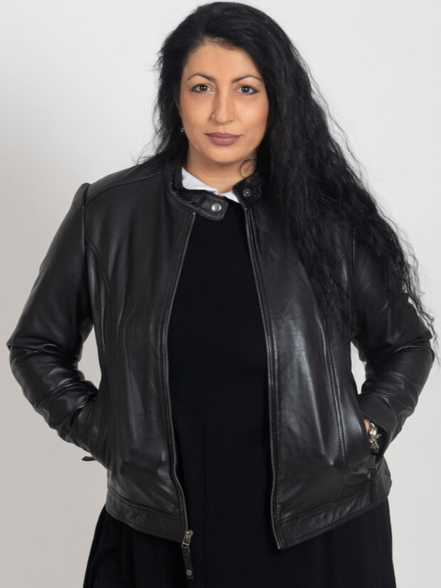 JACKIE SHEEP BLACK - AUTHENTIC WOMENS BLACK LEATHER JACKET