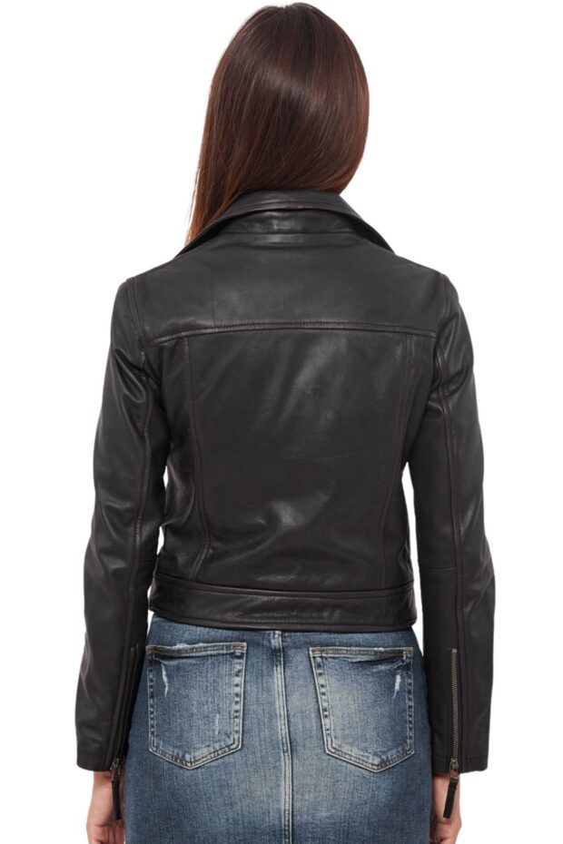 MEDEA BUFFALO BLACK - AUTHENTIC WOMENS BLACK LEATHER JACKET