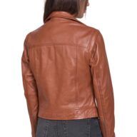 MEDEA SHEEP COGNAC - AUTHENTIC WOMENS COGNAC LEATHER JACKET
