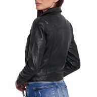 MEDEA SHEEP BLACK - AUTHENTIC WOMENS BLACK LEATHER JACKET