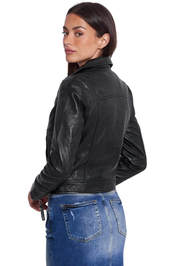 MEDEA SHEEP BLACK - AUTHENTIC WOMENS BLACK LEATHER JACKET