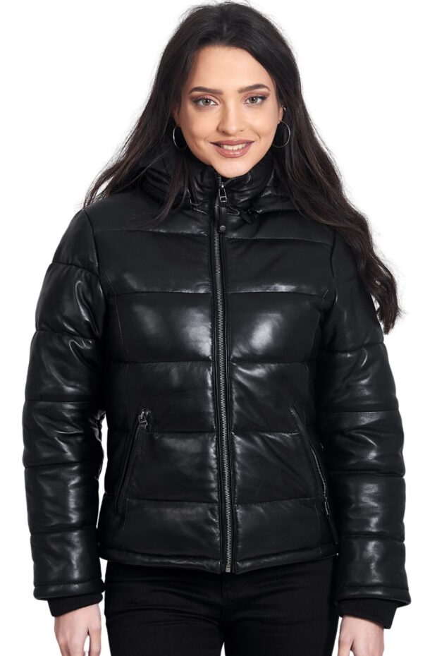 MIRA SHEEP BLACK - AUTHENTIC WOMENS BLACK LEATHER JACKET