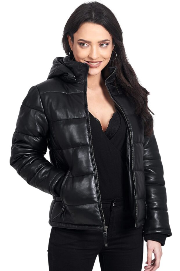 MIRA SHEEP BLACK - AUTHENTIC WOMENS BLACK LEATHER JACKET