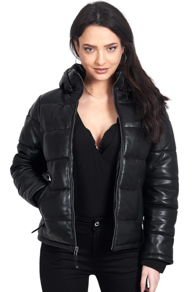 MIRA SHEEP BLACK - AUTHENTIC WOMENS BLACK LEATHER JACKET