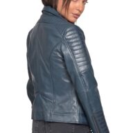 ELECTRA SHEEP BLUE - AUTHENTIC WOMENS BLUE LEATHER JACKET