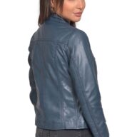 NEPHELE SHEEP BLUE - AUTHENTIC WOMENS BLUE LEATHER JACKET