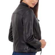 NEPHELE SHEEP BLACK - AUTHENTIC WOMENS BLACK LEATHER JACKET