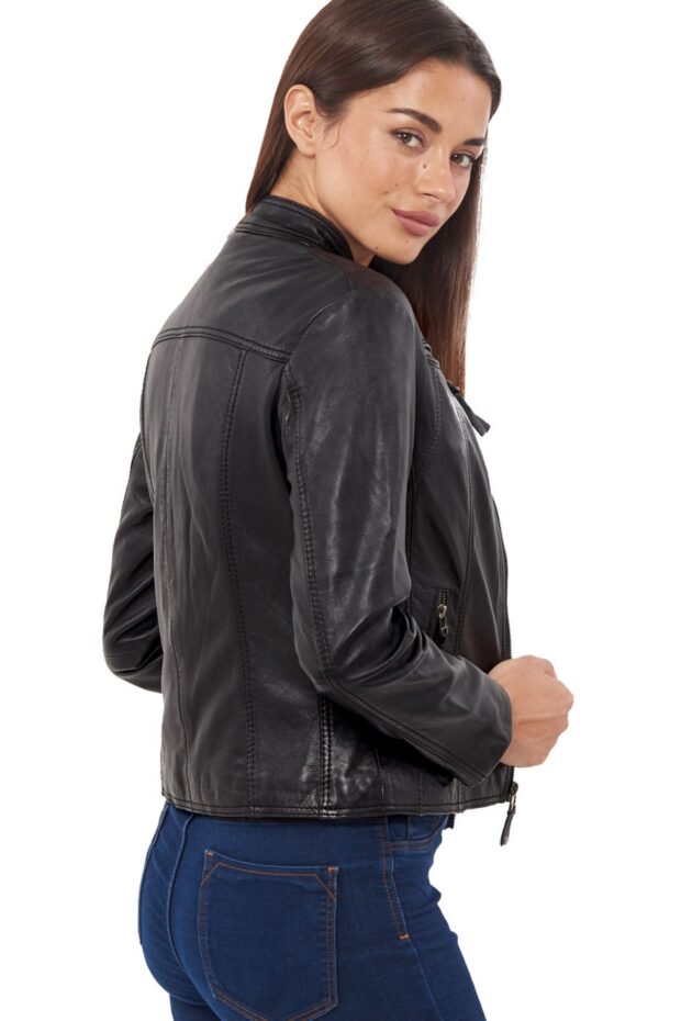 NEPHELE SHEEP BLACK - AUTHENTIC WOMENS BLACK LEATHER JACKET