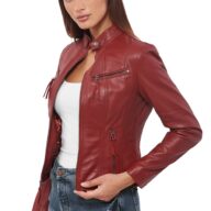 NEPHELE SHEEP RED - AUTHENTIC WOMENS RED LEATHER JACKET