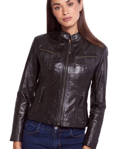 NEPHELE SHEEP BROWN - AUTHENTIC WOMENS BROWN LEATHER JACKET