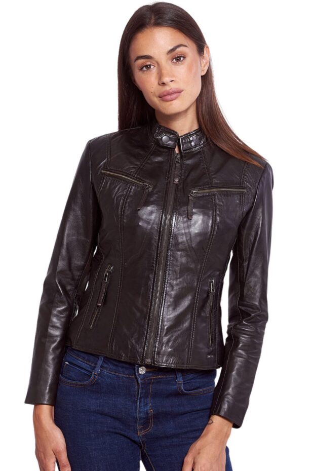 NEPHELE SHEEP BROWN - AUTHENTIC WOMENS BROWN LEATHER JACKET