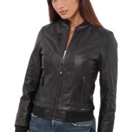 NIOVI BUFFALO BLACK - AUTHENTIC WOMENS BLACK LEATHER JACKET