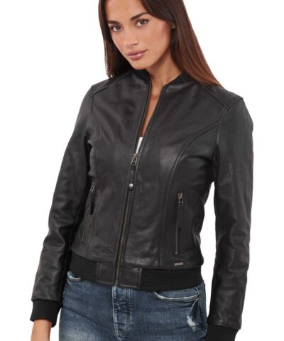 NIOVI BUFFALO BLACK - AUTHENTIC WOMENS BLACK LEATHER JACKET