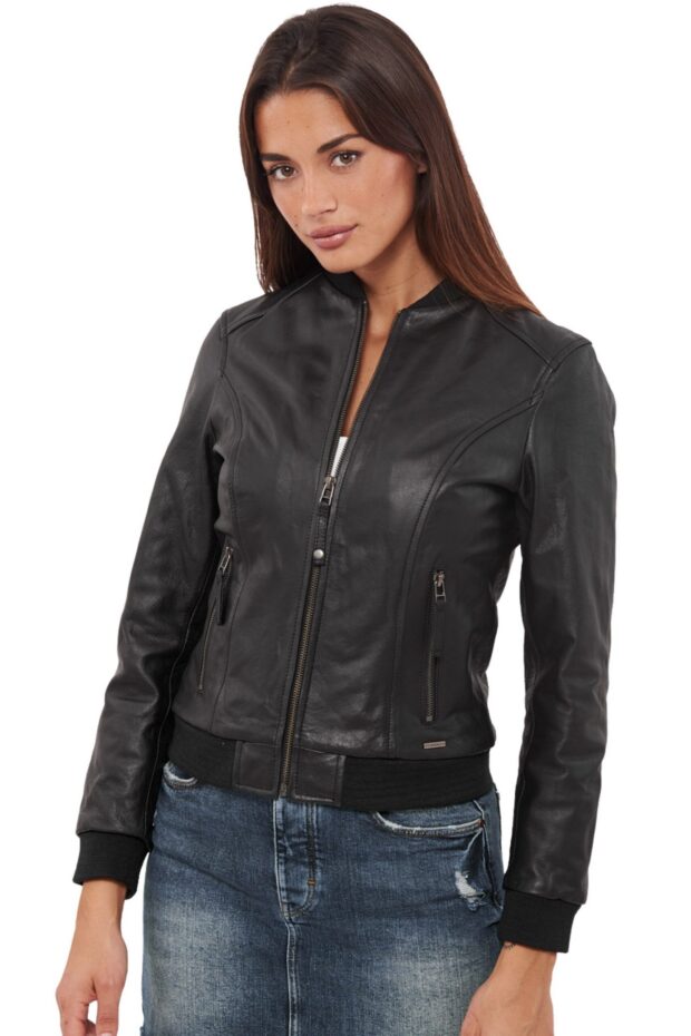 NIOVI BUFFALO BLACK - AUTHENTIC WOMENS BLACK LEATHER JACKET