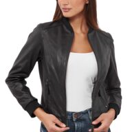NIOVI BUFFALO BLACK - AUTHENTIC WOMENS BLACK LEATHER JACKET