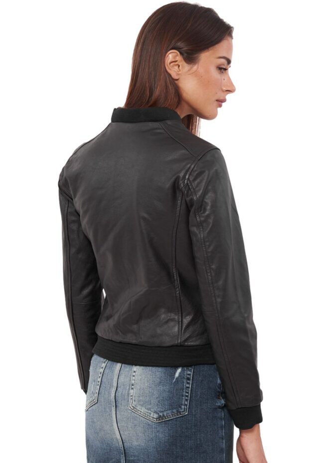 NIOVI BUFFALO BLACK - AUTHENTIC WOMENS BLACK LEATHER JACKET