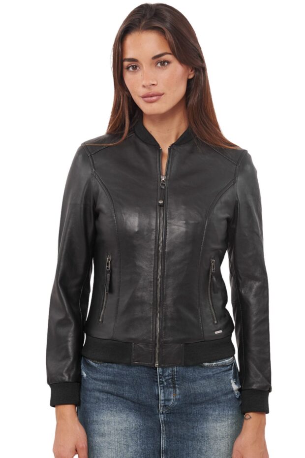 NIOVI SHEEP BLACK - AUTHENTIC WOMENS BLACK LEATHER JACKET