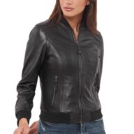 NIOVI SHEEP BLACK - AUTHENTIC WOMENS BLACK LEATHER JACKET