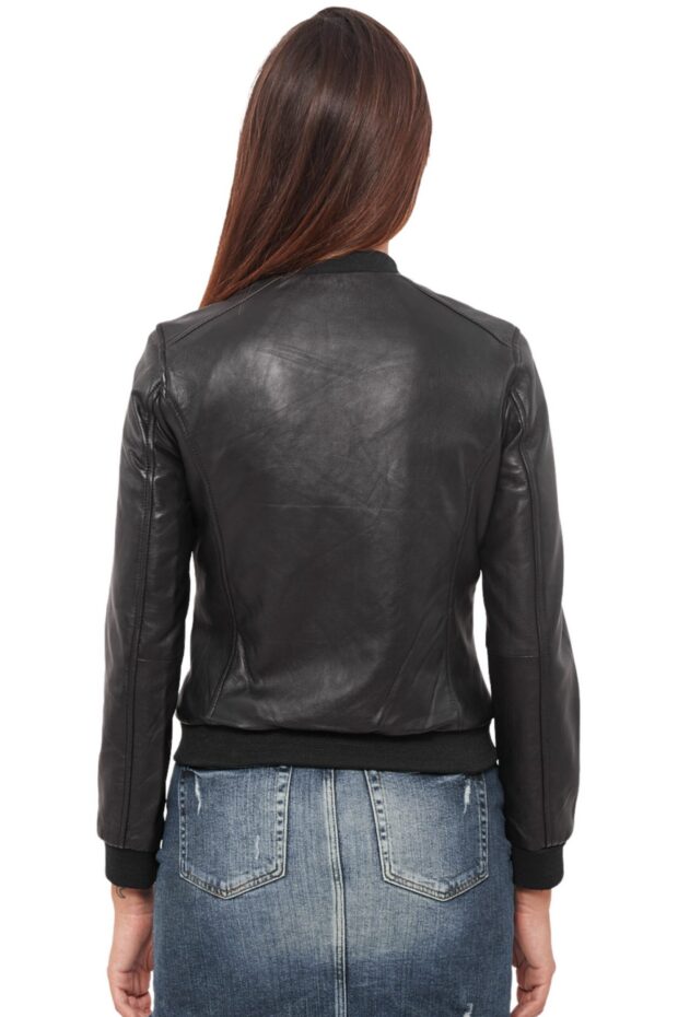 NIOVI SHEEP BLACK - AUTHENTIC WOMENS BLACK LEATHER JACKET