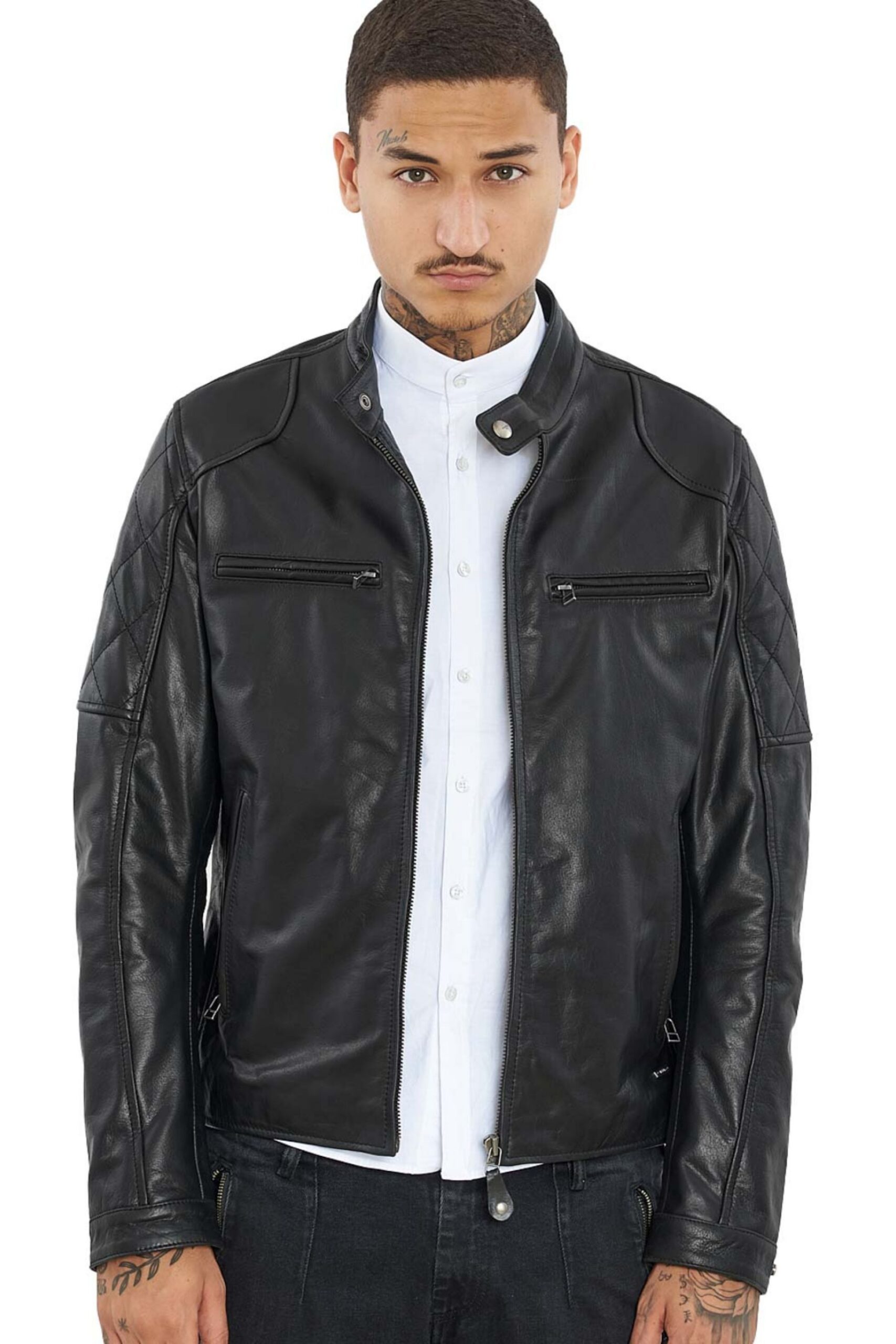 NOVEMBER BUFFALO BLACK - AUTHENTIC MENS BLACK LEATHER JACKET