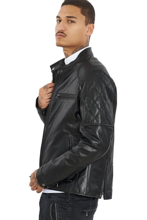 NOVEMBER BUFFALO BLACK - AUTHENTIC MENS BLACK LEATHER JACKET