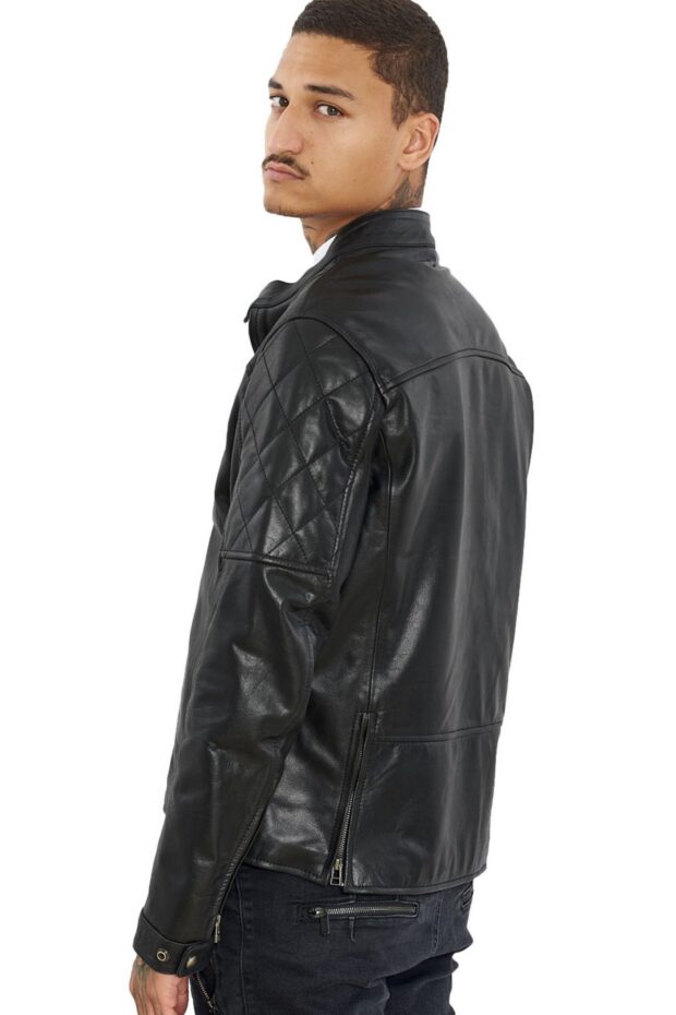 NOVEMBER BUFFALO BLACK - AUTHENTIC MENS BLACK LEATHER JACKET