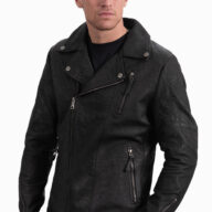 OSCAR SHEEP VINTAGE BLACK - AUTHENTIC MENS BLACK LEATHER JACKET