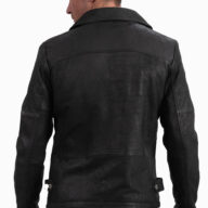 OSCAR SHEEP VINTAGE BLACK - AUTHENTIC MENS BLACK LEATHER JACKET