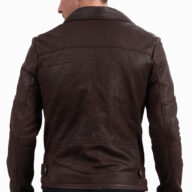 OSCAR SHEEP VINTAGE BROWN - AUTHENTIC MENS BLACK LEATHER JACKET