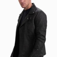 OSCAR SHEEP VINTAGE BLACK - AUTHENTIC MENS BLACK LEATHER JACKET