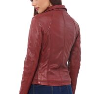 PANDORA SHEEP RED - AUTHENTIC WOMENS RED LEATHER JACKET