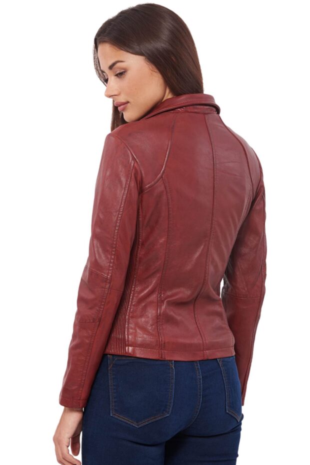 PANDORA SHEEP RED - AUTHENTIC WOMENS RED LEATHER JACKET