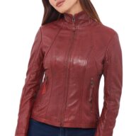 PANDORA SHEEP RED - AUTHENTIC WOMENS RED LEATHER JACKET