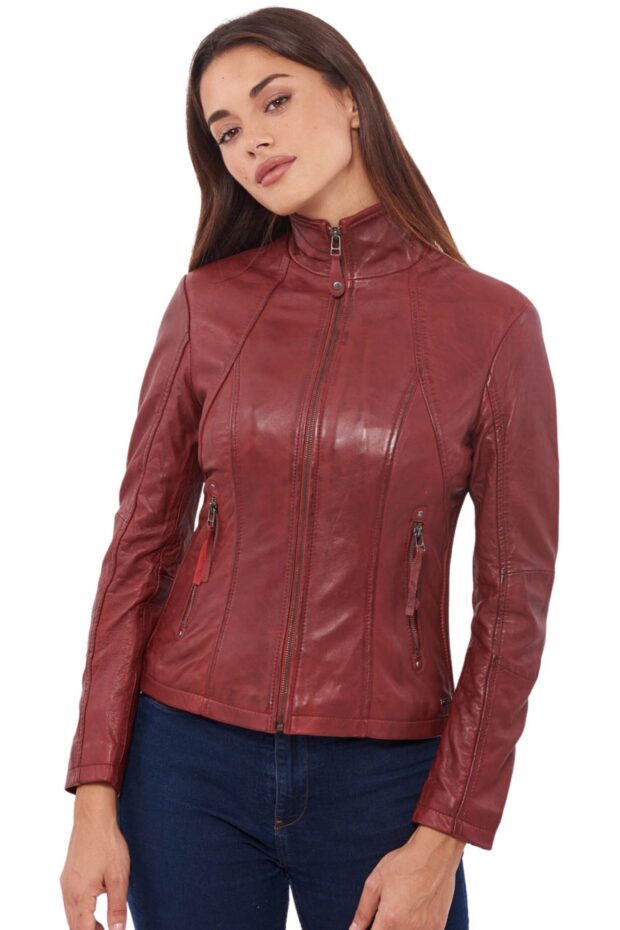 PANDORA SHEEP RED - AUTHENTIC WOMENS RED LEATHER JACKET