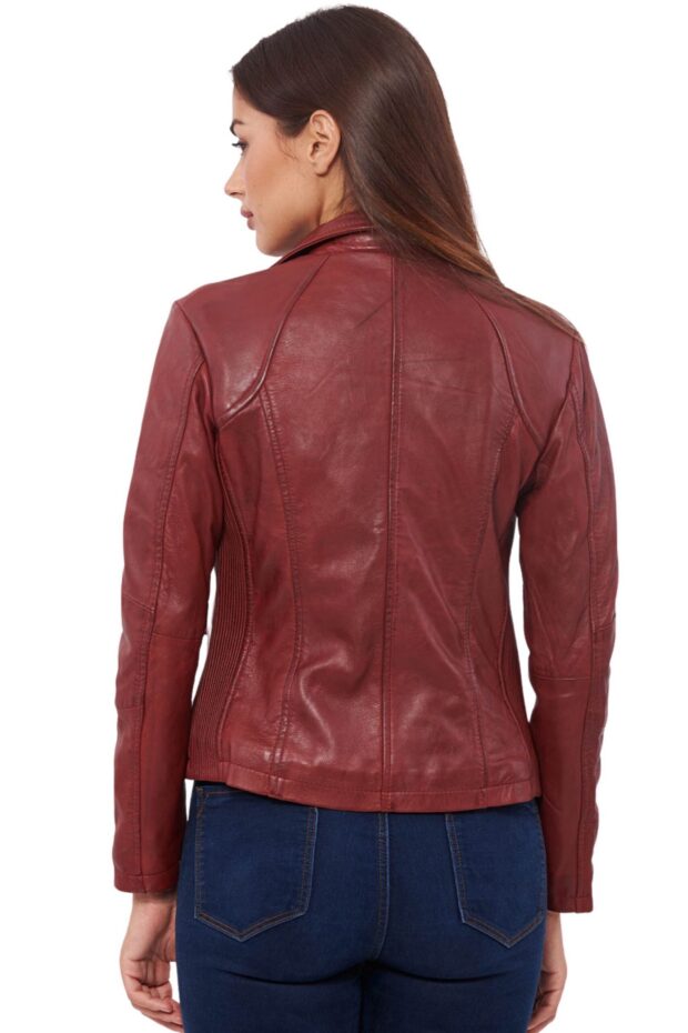 PANDORA SHEEP RED - AUTHENTIC WOMENS RED LEATHER JACKET