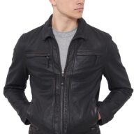 PAPA BUFFALO BLACK - AUTHENTIC MENS BLACK LEATHER JACKET