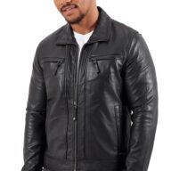 PAPA SHEEP BLACK - AUTHENTIC MENS BLACK LEATHER JACKET