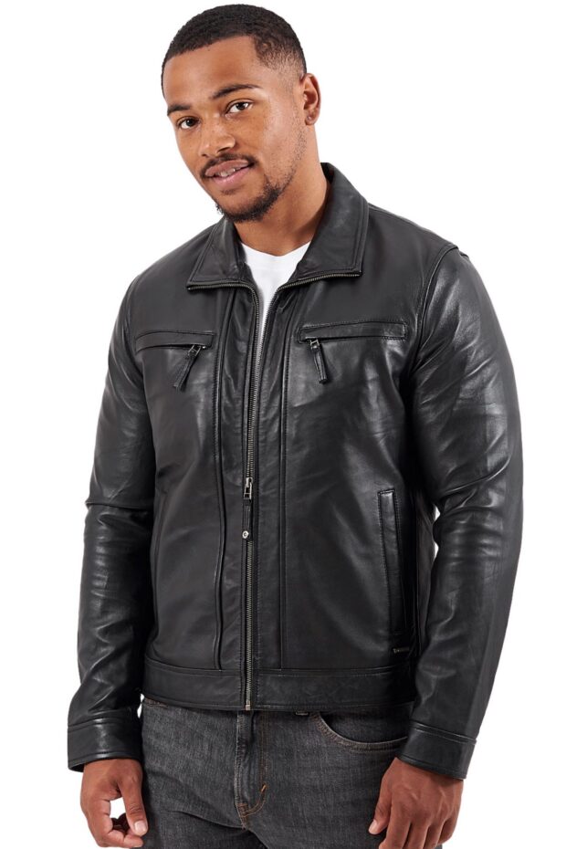 PAPA SHEEP BLACK - AUTHENTIC MENS BLACK LEATHER JACKET