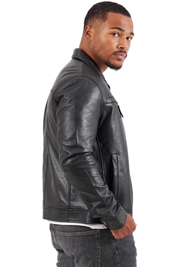 PAPA SHEEP BLACK - AUTHENTIC MENS BLACK LEATHER JACKET