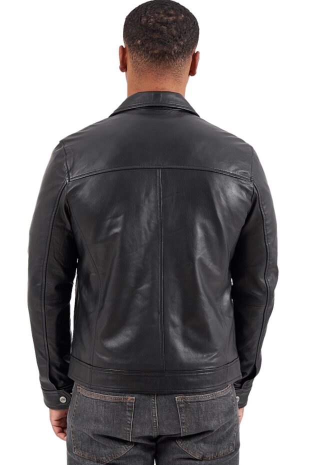 PAPA SHEEP BLACK - AUTHENTIC MENS BLACK LEATHER JACKET